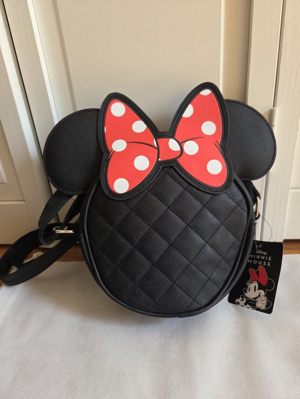 Disney Minnie Mouse Ears Quilted Crossbody Bag | NWT